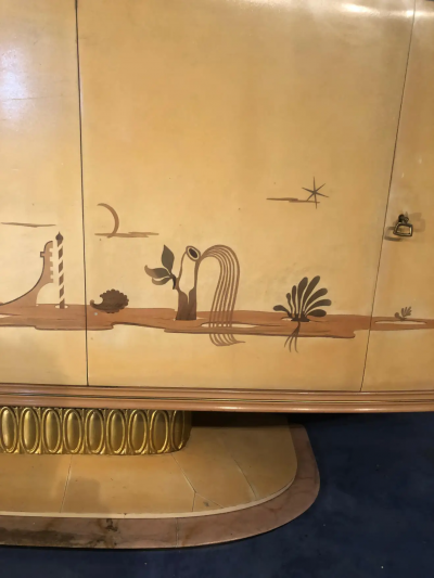 Osvaldo Borsani Italian Art Deco Sideboard with Mirror Italy 1940