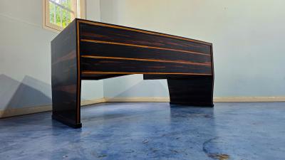 Osvaldo Borsani Italian Art Deco Table Desk Ebony Makassar attributed to Osvaldo Borsani 1940