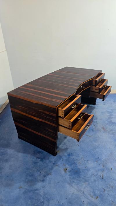Osvaldo Borsani Italian Art Deco Table Desk Ebony Makassar attributed to Osvaldo Borsani 1940