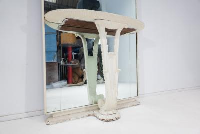 Osvaldo Borsani Italian Console Table Mirror in the Style of Osvaldo Borsani