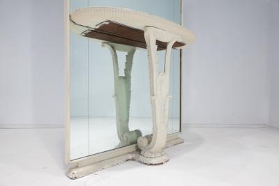 Osvaldo Borsani Italian Console Table Mirror in the Style of Osvaldo Borsani