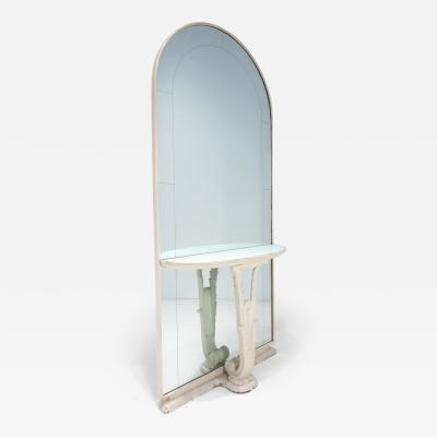 Osvaldo Borsani Italian Console Table Mirror in the Style of Osvaldo Borsani