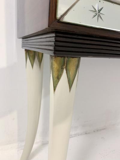 Osvaldo Borsani Italian Mid Century Mirrored Cocktail Cabinet in the Style of Borsani