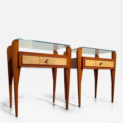 Osvaldo Borsani Italian Mid Century Parchment Bedside or Nightstands by Osvaldo Borsani 1950