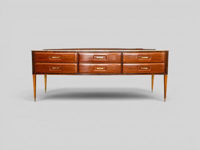 Osvaldo Borsani Italian Mid Century Teak and Marble Sideboard Osvaldo Borsani Style 1950s