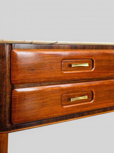 Osvaldo Borsani Italian Mid Century Teak and Marble Sideboard Osvaldo Borsani Style 1950s