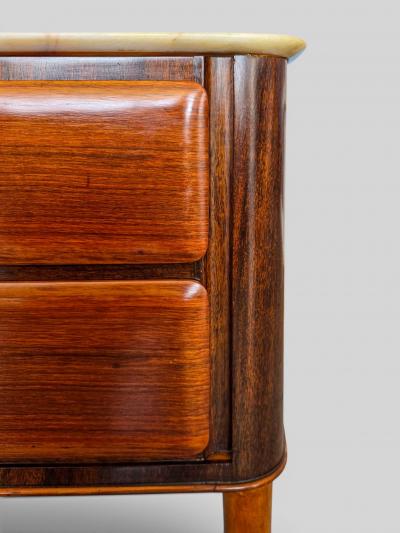 Osvaldo Borsani Italian Mid Century Teak and Marble Sideboard Osvaldo Borsani Style 1950s