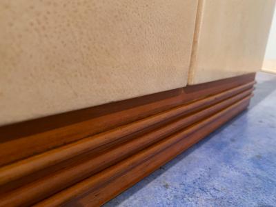 Osvaldo Borsani Italian Midcentury Cherry Parchment Bed by Osvaldo Borsani 1950s