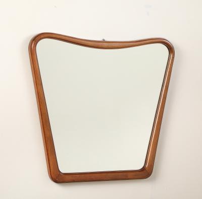 Osvaldo Borsani Italian Walnut Shaped Mirror Att Osvaldo Borsani circa 1940s