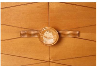 Osvaldo Borsani MAGNIFICIENT ITALIAN ART DECO DECORATED MAHOGANY SIDEBOARD