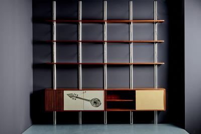 Osvaldo Borsani Mid Century Wall Mounted Shelving Unit attributed to Osvaldo Borsani
