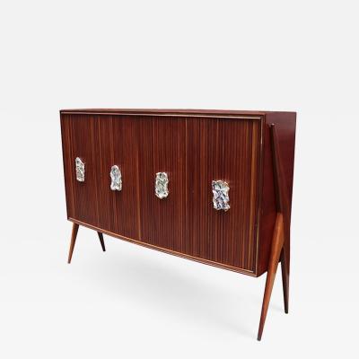Osvaldo Borsani Modernist Four Door Cabinet by Oswaldo Borsani