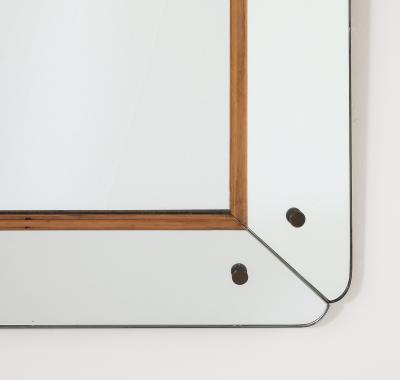 Osvaldo Borsani Osvaldo Borsani Att Glass and Wood Wall Mirror circa 1940