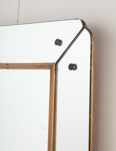 Osvaldo Borsani Osvaldo Borsani Att Glass and Wood Wall Mirror circa 1940