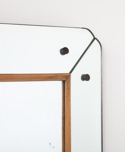 Osvaldo Borsani Osvaldo Borsani Att Glass and Wood Wall Mirror circa 1940