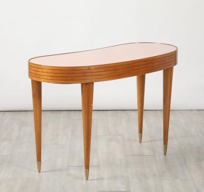 Osvaldo Borsani Osvaldo Borsani Att Wood and Rose Gold Glass Desk or Vanity circa 1955