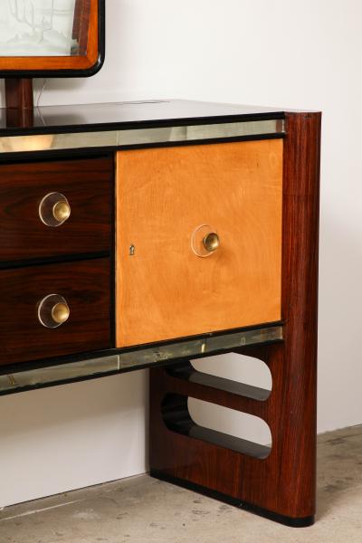 Osvaldo Borsani Osvaldo Borsani Credenza with Luigi Brusotti Glass Luminar Panel 1940s Italy