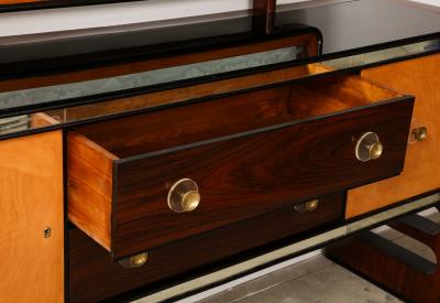 Osvaldo Borsani Osvaldo Borsani Credenza with Luigi Brusotti Glass Luminar Panel 1940s Italy