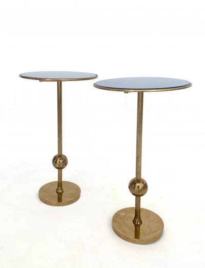 Osvaldo Borsani Osvaldo Borsani Italian Brass and Glass Side T1 TableS For Tecno PAIR