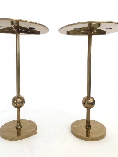 Osvaldo Borsani Osvaldo Borsani Italian Brass and Glass Side T1 TableS For Tecno PAIR