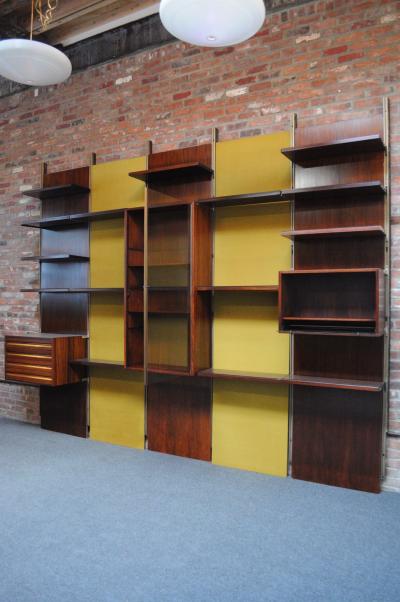 Osvaldo Borsani Osvaldo Borsani Modular Rosewood Bookcase Wall Unit with Removable Panels