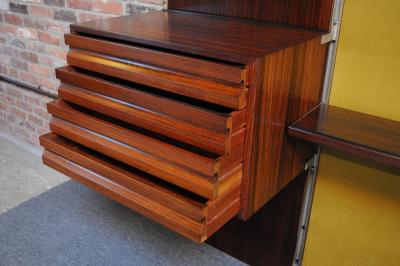 Osvaldo Borsani Osvaldo Borsani Modular Rosewood Bookcase Wall Unit with Removable Panels