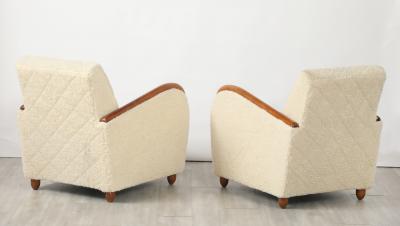 Osvaldo Borsani Osvaldo Borsani Pair of Sheepskin and Oak Lounge Chairs circa 1945