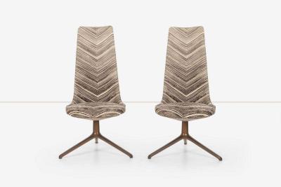 Osvaldo Borsani Osvaldo Borsani Set of Eight Unique High Back Dining Chairs for Tecno 1971