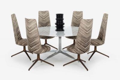 Osvaldo Borsani Osvaldo Borsani Set of Eight Unique High Back Dining Chairs for Tecno 1971