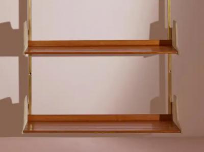 Osvaldo Borsani Osvaldo Borsani anodized aluminum wood and Resinflex E60 bookshelf Italy 1950s