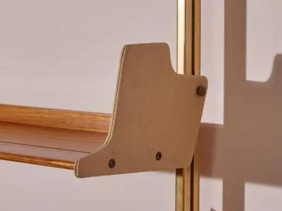 Osvaldo Borsani Osvaldo Borsani anodized aluminum wood and Resinflex E60 bookshelf Italy 1950s