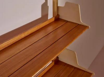 Osvaldo Borsani Osvaldo Borsani anodized aluminum wood and Resinflex E60 bookshelf Italy 1950s