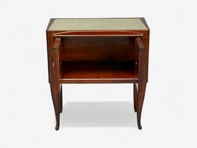 Osvaldo Borsani Osvaldo Borsani attr Exotic Wood Glass Brass Nightstands Italy 1960s