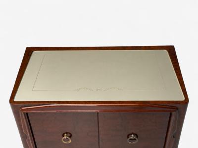 Osvaldo Borsani Osvaldo Borsani attr Exotic Wood Glass Brass Nightstands Italy 1960s