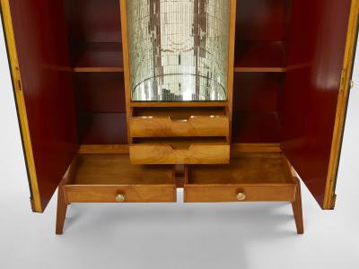 Osvaldo Borsani Osvaldo Borsani cherry wood mirrored bar cabinet for ABV 1940