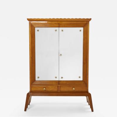 Osvaldo Borsani Osvaldo Borsani cherry wood mirrored bar cabinet for ABV 1940