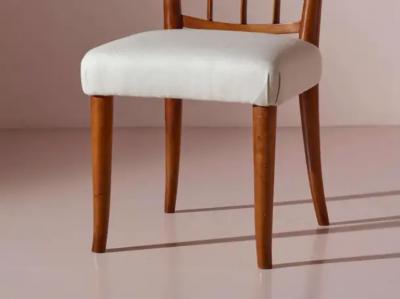 Osvaldo Borsani Osvaldo Borsani eight beechwood dining chairs Arredamenti Borsani Varedo 1940s