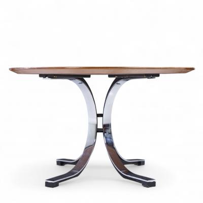 Osvaldo Borsani Osvaldo Borsani for Stow Davis Starburst Walnut and Steel Oval Dining Table