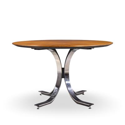 Osvaldo Borsani Osvaldo Borsani for Stow Davis Starburst Walnut and Steel Oval Dining Table