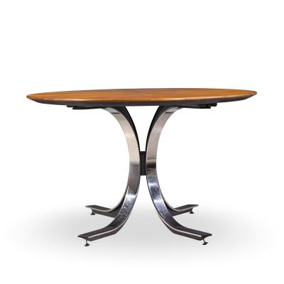Osvaldo Borsani Osvaldo Borsani for Stow Davis Starburst Walnut and Steel Oval Dining Table