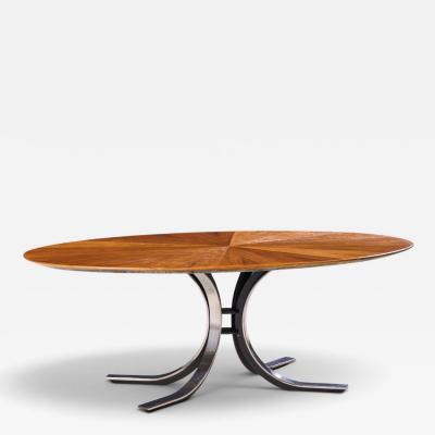 Osvaldo Borsani Osvaldo Borsani for Stow Davis Starburst Walnut and Steel Oval Dining Table
