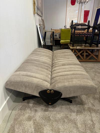 Osvaldo Borsani Osvaldo Borsani for Tecno D70 Sofa in Gray Suede Leather