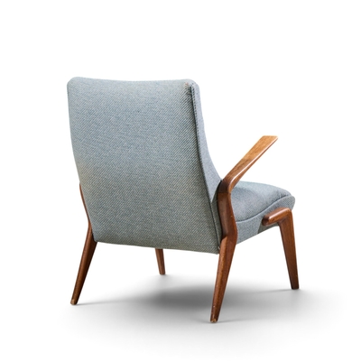 Osvaldo Borsani Osvaldo Borsani for Tecno PK71 Mid Century Italian Walnut Lounge Chairs Pair