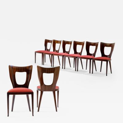 Osvaldo Borsani Osvaldo Borsani important set of eight Triennale chairs with wooden structure