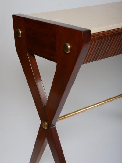 Osvaldo Borsani Osvaldo Borsani mahogany and marble console with drawers Italy c1950