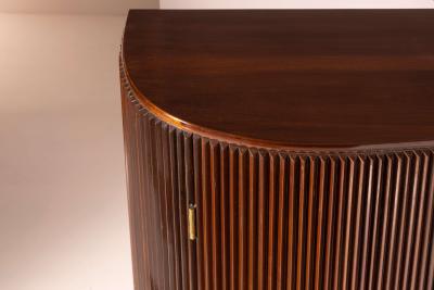 Osvaldo Borsani Osvaldo Borsani oak cabinet with doors drawers drop front panel Italy 1945