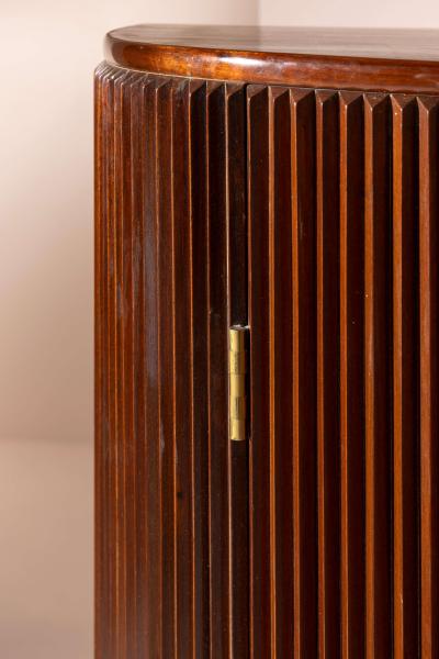 Osvaldo Borsani Osvaldo Borsani oak cabinet with doors drawers drop front panel Italy 1945