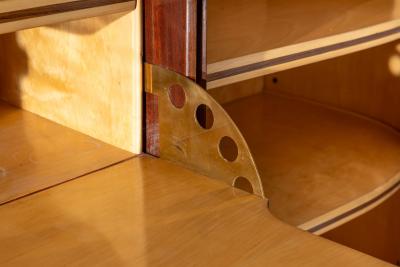 Osvaldo Borsani Osvaldo Borsani oak cabinet with doors drawers drop front panel Italy 1945