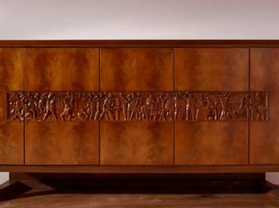 Osvaldo Borsani Osvaldo Borsani unique large credenza Arredamenti Borsani Varedo Italy 1940s