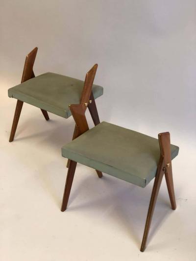 Osvaldo Borsani Pair of Italian Mid Century Modern Benches or Stools Osvaldo Borsani Attributed